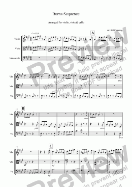 page one of Burns Sequence for String Trio