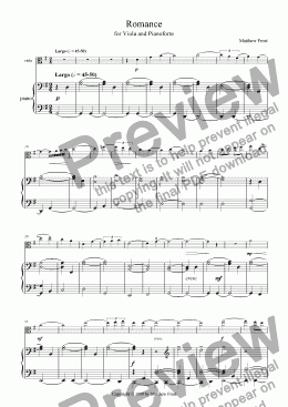 page one of Romance for Viola and Pianoforte