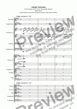 page one of Adagio sostenuto "Moonlight Sonata"