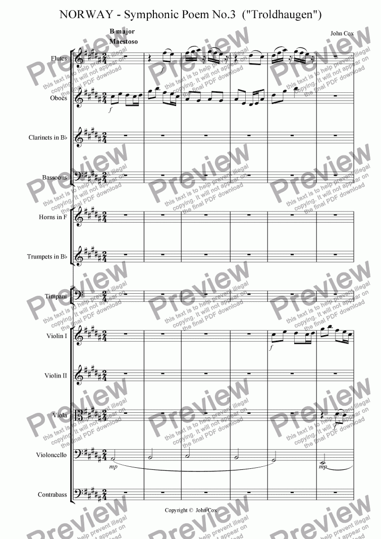 page one of NORWAY - Symphonic Poem No.3  (Troldhaugen)