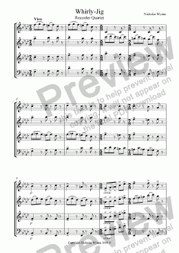 page one of Whirly-Jig for Recorder Quartet