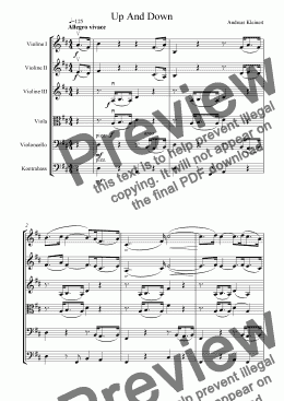 page one of Up & down for strings - easy version