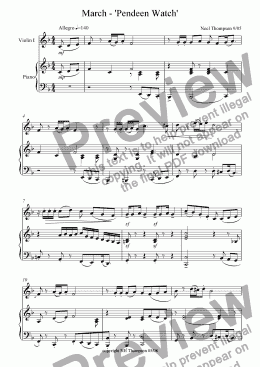 page one of Pendeen Watch -March for Violin and Piano (edited version)