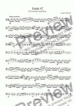 page one of Etude #2 for Trombone or Euphonium