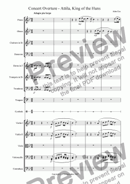 page one of Concert Overture - Attila, King of the Huns