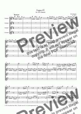 page one of Fugue for 4 Clarinets #5
