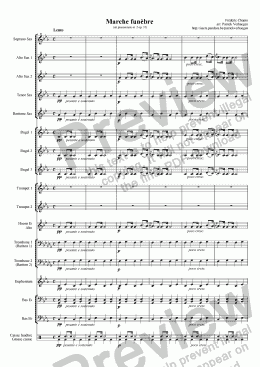 page one of Marche Funèbre (for fanfare band)