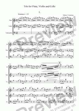 page one of Trio for Flute, Violin and Cello (1st movement)
