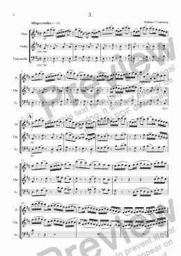 page one of Trio for Flute, Violin and Cello (3rd movement)