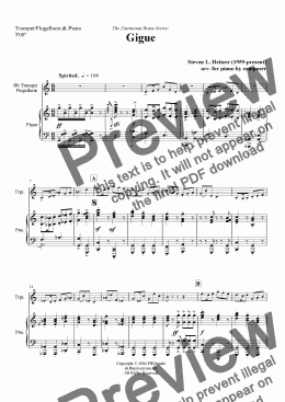 page one of Gigue - Trumpet/Flugelhorn & Piano