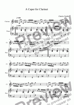 page one of A Caper for Clarinet