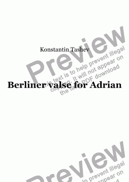 page one of Berliner Valse for Adrian
