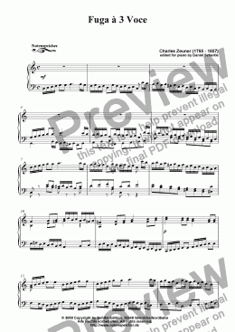 page one of Fuga in C major (for piano by Ch. Zeuner)