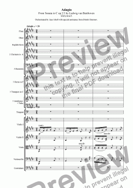 page one of Adagio from Sonata in C 0p2/3