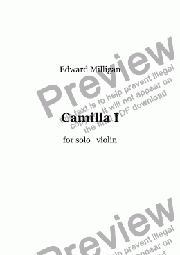 page one of For Camilla I