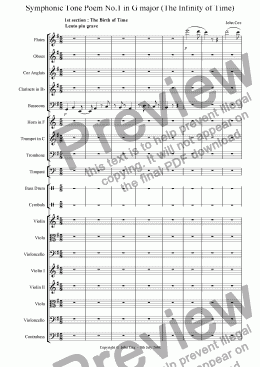 page one of Symphonic Tone Poem No.1 in G major (The Infinity of Time)