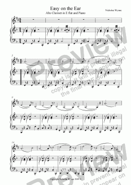 page one of Easy On The Ear for E flat Clarinet & Piano