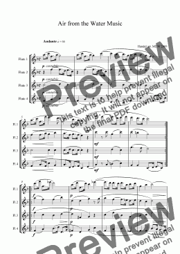 page one of Handel Air from the Water Music
