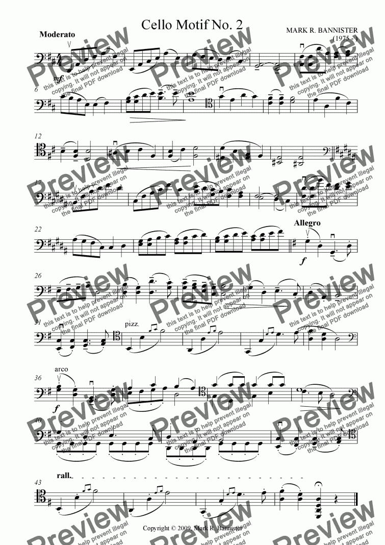 page one of Cello Motif No. 2