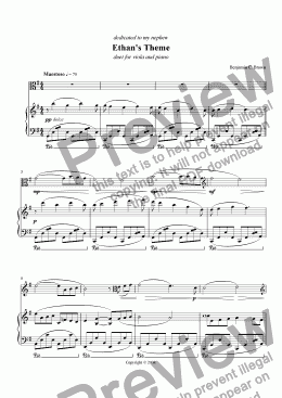page one of Ethan's Theme