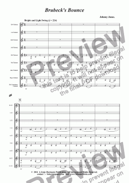 page one of Brubecks Bounce   (Swing, Clarinet Choir)