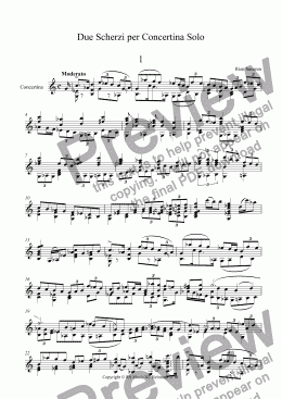 page one of Due Scherzi per Concertina Solo