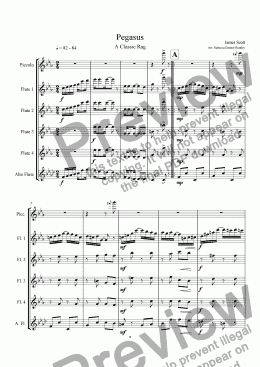 page one of Pegasus, A Classic Rag for Flute Choir