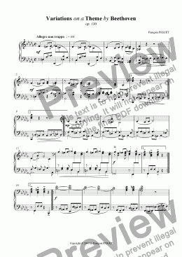 page one of Variations on a Theme by Beethoven for Piano solo