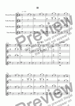 page one of Recorder Quartet 2