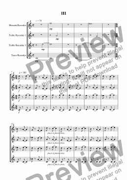 page one of Recorder Quartet 3