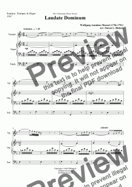page one of Laudate Dominum - Soprano, Trumpet, & Organ