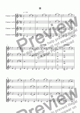 page one of Clarinet Quartet 2
