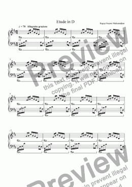 page one of Etude in D