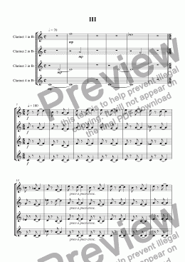 page one of Clarinet Quartet 3