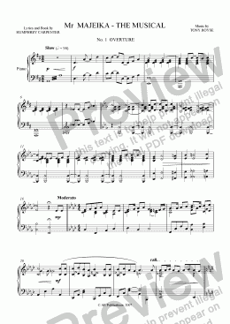 page one of Mr Majeika  Vocal Score (01 & 02 of 22)