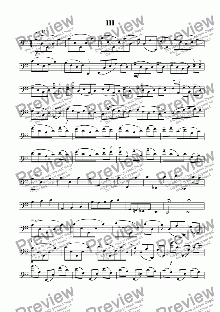 page one of Welsh Suite for Solo Cello 3