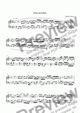page one of Klavierstück