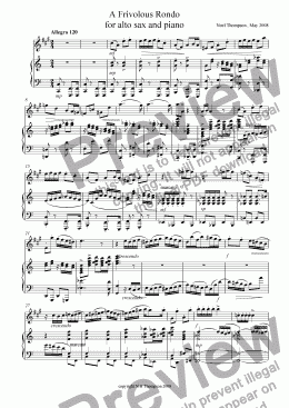 page one of Frivolous Rondo for Sax & Piano