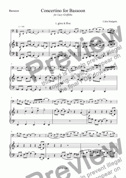 page one of Concertino for Bassoon and Piano
