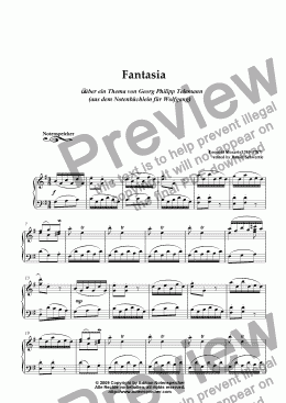 page one of Fantasia in G major from the Notenbuechlein (L. Mozart)