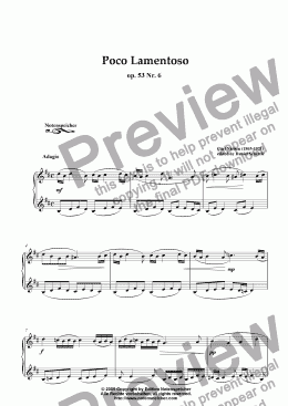 page one of Poco Lamento op. 53 Nr 6, H minor (C. Nielsen)