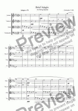 page one of Brief Adagio for String Quartet