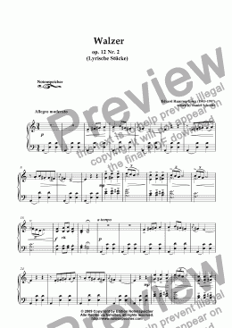 page one of Walzer A minor op. 12 Nr. 2, lyrische Stuecke (E.H.Grieg)