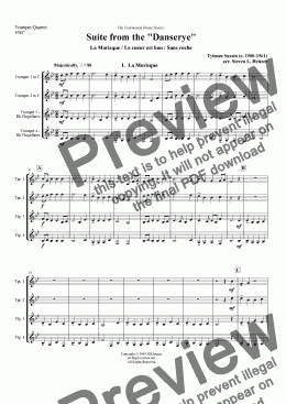 page one of Suite from the Danserye (3 movements) - Trumpet QUARTET