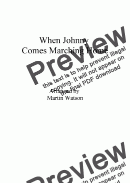 page one of When Johnny Comes Marching Home for Clarinet Choir.