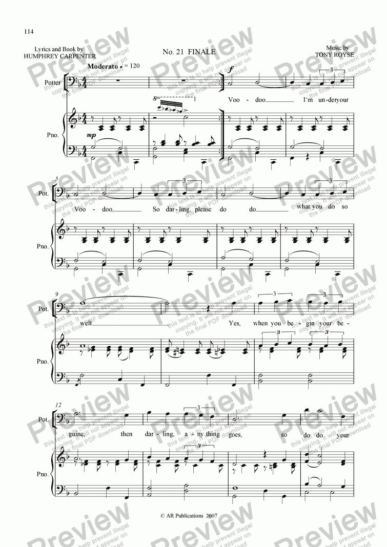 page one of Mr Majeika  Vocal Score  (21 & 22)