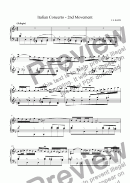 page one of ’Italian Concerto’ Second Movement