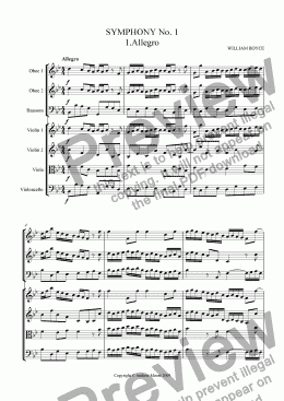 page one of Symphony No 1 - First Movement