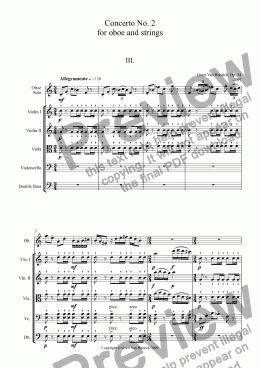 page one of Concerto No. 2 for oboe and strings, Op. 34 - III. Allegramente