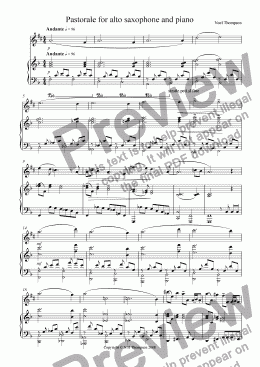 page one of Pastorale for Saxophone and Piano (new version)
